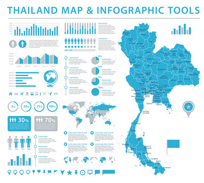 Thailand Map - Info Graphic Vector Illustration