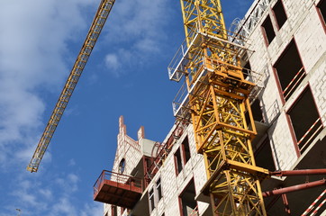 Tower crane on construction
