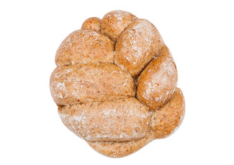 Fresh breakfast bread roll isolated on white