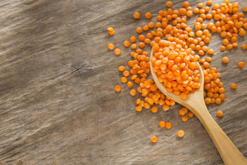 Raw red lentil - Lens culinaris