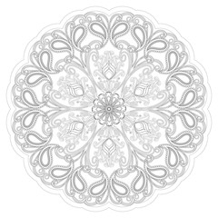 Decorative floral ornament in East style. Flower Mandalas. A template for coloring.