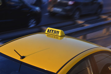 roof taxi car and sign