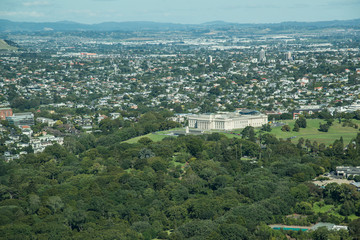 Obraz premium Auckland city view from the above of Auckland sky tower, North Island of New Zealand.