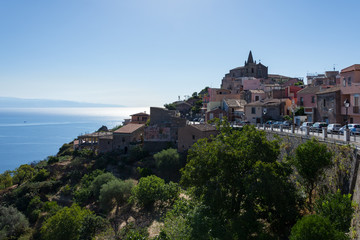 Fototapeta na wymiar Forza D'Agrò sicilian village in summer day