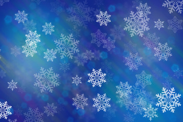 Fototapeta na wymiar snowflakes in iridescent rays