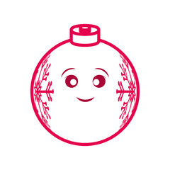 kawaii christmas bell icon over white background vector illustration