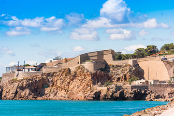View of the Theater de la Mer, Sete, France. Copy space for text.