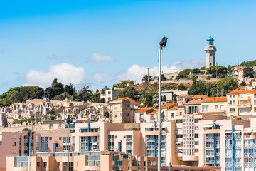 View of the city cemetery, Sete, France. Copy space for text.