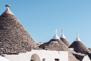 Alberobello typical Trullo houses made by volcanic stones
