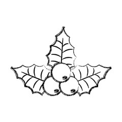 flat line uncolored christmas pick over white background  vector illustration