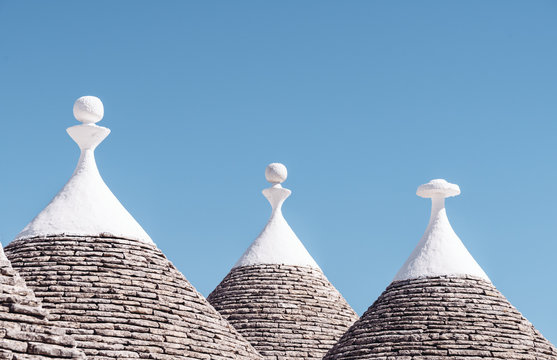 Alberobello typical Trullo houses made by volcanic stones