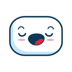 face kawaii character icon vector illustration design