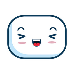 face kawaii character icon vector illustration design