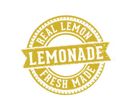 circular lemonade sign label stamp