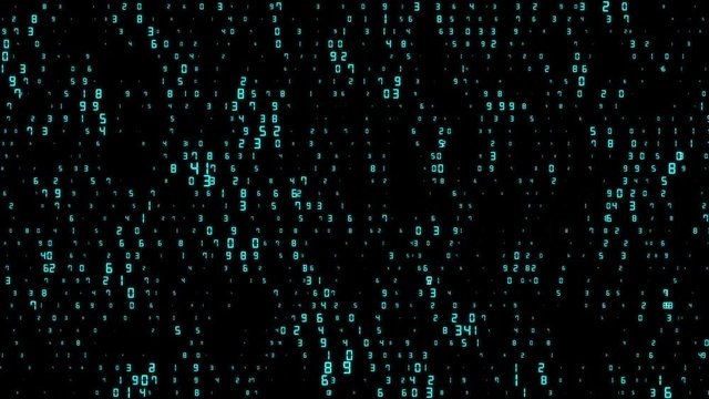 The pulsating numbers move horizontally 2. business subjects. cinematic background. seamless loop.