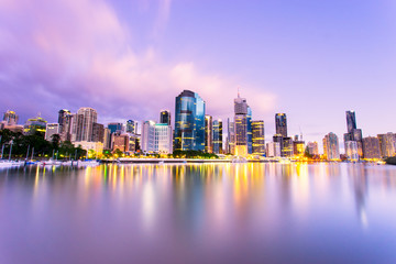 Brisbane City light reflections