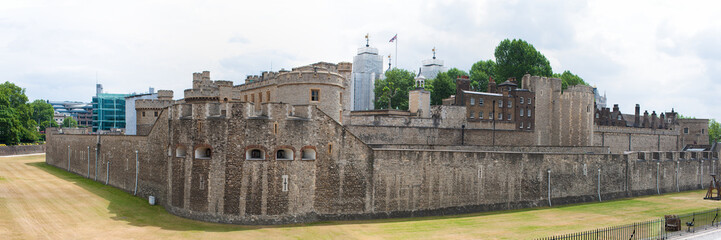 Tower of London, England, historic castle, fortress and prison alongside the River Thames, now a landmark travel destinaton