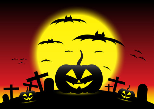 Grunge Halloween night background, illustration