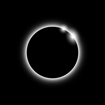 Solar eclipse on black background