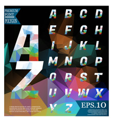 Font design lowpoly on abstract background  templates or Light background illustration.eps 10