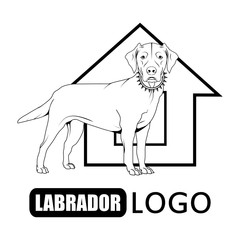 Labrador dog logo. Pet Emblem