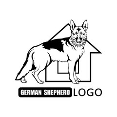 Shepherd dog logo. Pet Emblem