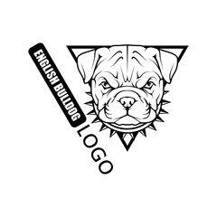 English bulldog logo. Pet Emblem