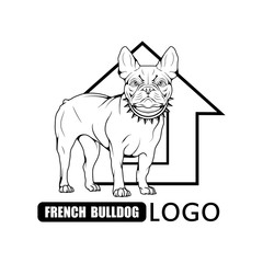 French Bulldog dog logo. Pet Emblem