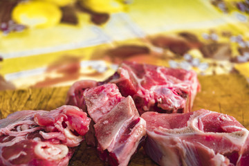closeup of meat on cutting board
