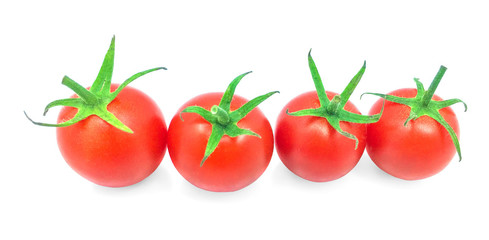 tomatoes with water drops isolated on the white background