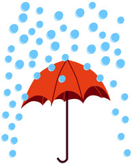 Regenschirm mit Regen