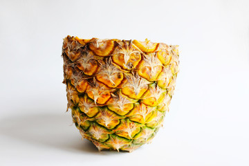 pineapple cut closeup photo isolate on white background