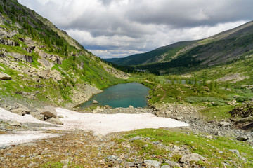 Fototapeta na wymiar View of Karakol lakes in Altai Republic. Russia