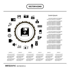 technology and storage icon set
