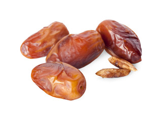 dried fruits from date palm isolated on white background