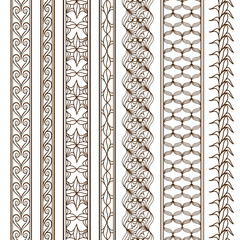 set of brown seamless vertical borders