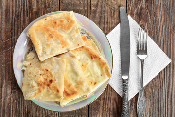 Sweet pancakes with melted butter