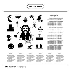 halloween icon info graphic