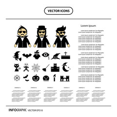halloween icon info graphic