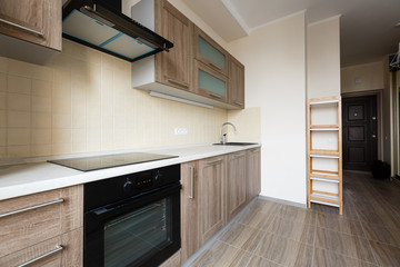 Interior design counter of a luxury modern kitchen 