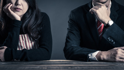 Obraz premium 夫婦関係,主婦と会社員,男女イメージ