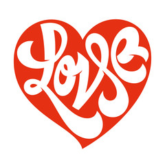 Love typography. Love logotype. Heart typography.