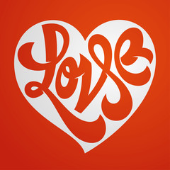 Love typography. Love logotype. Heart typography.