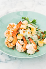 Caesar salad with shrimp or prawn
