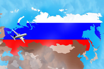 Flight to Russia illustration for a tourism business