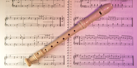 The flute on the partition, music, France © FreeProd