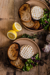 Grilled camembert cheese