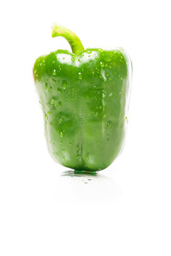 Green Capsicum On White