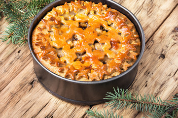 rustic Christmas home pie