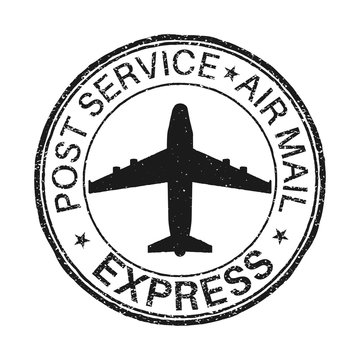 Post service EXPRESS postmark with airplane sign